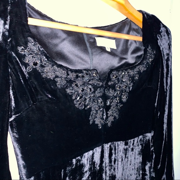 Vintage Badgley Mischka 90s black beaded evening gown - Picture 6 of 16